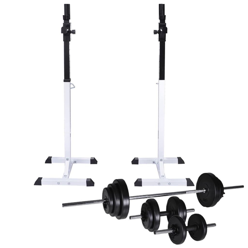 Barbell Squat Rack with Barbell and Dumbbell Set 30.5 kg Treadmill