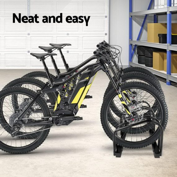 Weisshorn Stand Floor Bicycle Storage – Black, 3 Bike