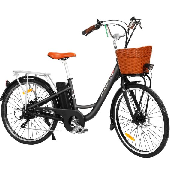 Phoenix 26 inch Electric Bike City Bicycle eBike e-Bike Urban Bikes – Black