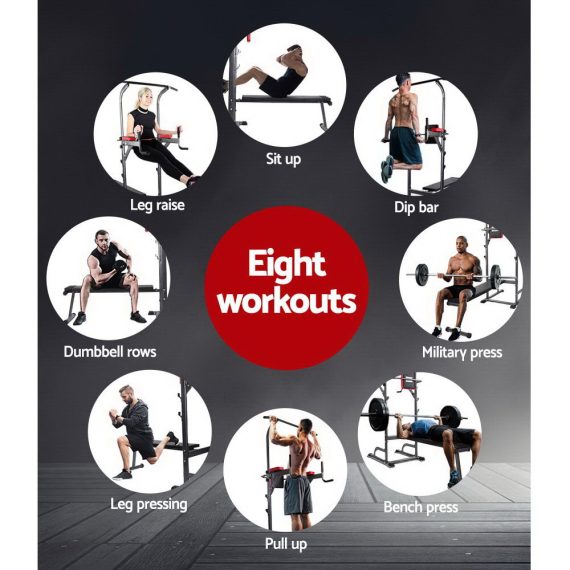 Everfit Power Tower Weight Bench Multi-Function Station – 9-IN-1