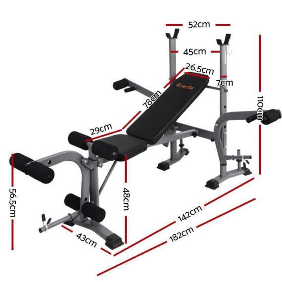 Everfit Weight Bench Adjustable Bench Press 8-In-1 Gym Equipment