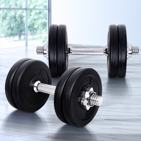 Dumbbells Dumbbell Set Weight Training Plates Home Gym Fitness Exercise – 15 KG