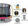 Everfit Trampoline Round Trampolines With Basketball Hoop Kids Present Gift Enclosure Safety Net Pad Outdoor – MULTICOLOUR, 10ft