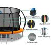 Everfit Trampoline Round Trampolines With Basketball Hoop Kids Present Gift Enclosure Safety Net Pad Outdoor – Orange, 10ft