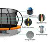 Everfit Trampoline Round Trampolines With Basketball Hoop Kids Present Gift Enclosure Safety Net Pad Outdoor – Orange, 12ft