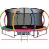 Everfit Trampoline Round Trampolines With Basketball Hoop Kids Present Gift Enclosure Safety Net Pad Outdoor – MULTICOLOUR, 14ft