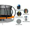 Everfit Trampoline Round Trampolines With Basketball Hoop Kids Present Gift Enclosure Safety Net Pad Outdoor – Orange, 14ft