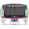 Everfit Trampoline Round Trampolines With Basketball Hoop Kids Present Gift Enclosure Safety Net Pad Outdoor – MULTICOLOUR, 16ft