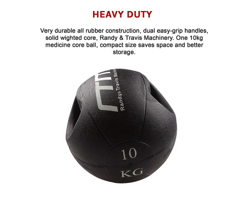10kg Double-Handled Rubber Medicine Core Ball