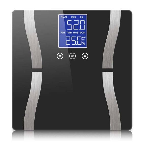Digital Body Fat Scale Bathroom Scales Weight Gym Glass Water LCD Electronic Black