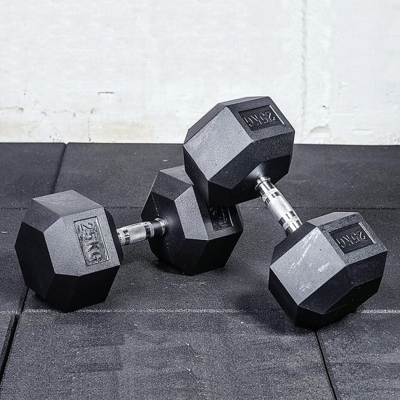 Commercial Rubber Hex Dumbbell Gym Weight