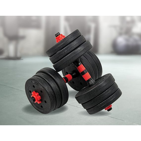 Adjustable Rubber Dumbbell Set Barbell Home GYM Exercise Weights