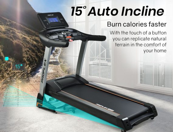 PROFLEX Electric Treadmill Auto Incline Foldable Exercise Run Machine Fitness Gym 4HP 480mm Belt