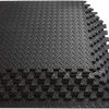 Puzzle Gym Mat EVA Interlocking Foam Tiles with Border (Black) VP-GMT-100-LMJ
