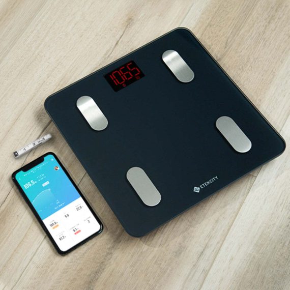 Smart WiFi Scale for Body Weight – Black & Smart Blood Pressure Monitor – White Bundle
