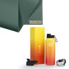 Harmony Mat – Jade Green & Iron Flask Wide Mouth Bottle with Spout Lid, Fire, 32oz/950ml Bundle