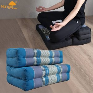 3-Fold Zafu Meditation Cushion Set Blue