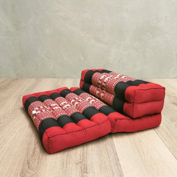 3-Fold Zafu Meditation Cushion Set Red-Ele