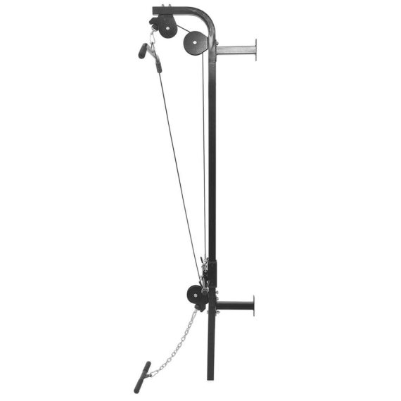 Wall-mounted Power Tower with Barbell and Dumbbell Set
