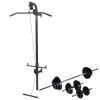 Wall-mounted Power Tower with Barbell and Dumbbell Set