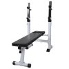 Workout Bench with Weight Rack Barbell and Dumbbell Set