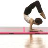 Inflatable Gymnastics Mat with Pump PVC – 400x100x10 cm, Pink