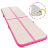 Inflatable Gymnastics Mat with Pump PVC – 400x100x10 cm, Pink