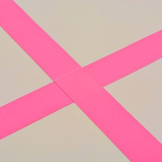 Inflatable Gymnastics Mat with Pump PVC – 400x100x10 cm, Pink