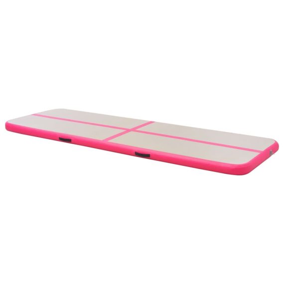 Inflatable Gymnastics Mat with Pump PVC – 400x100x10 cm, Pink