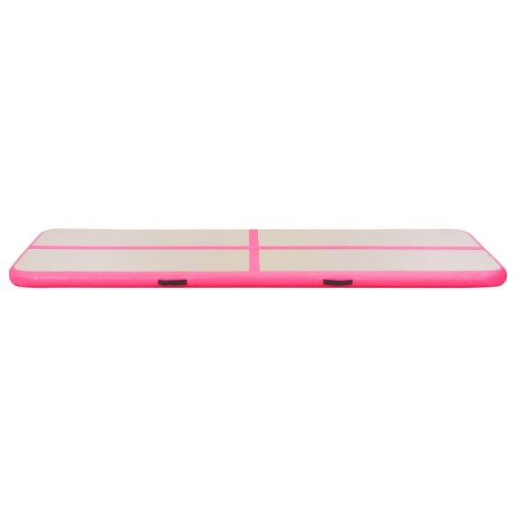 Inflatable Gymnastics Mat with Pump PVC – 400x100x10 cm, Pink