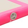Inflatable Gymnastics Mat with Pump PVC – 400x100x10 cm, Pink