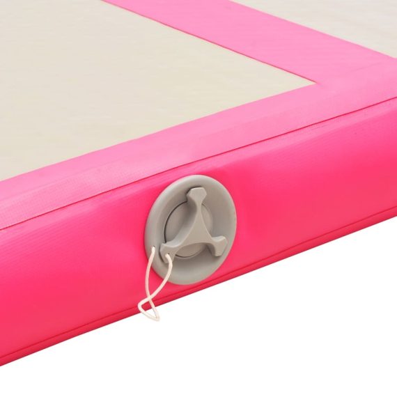 Inflatable Gymnastics Mat with Pump PVC – 400x100x10 cm, Pink