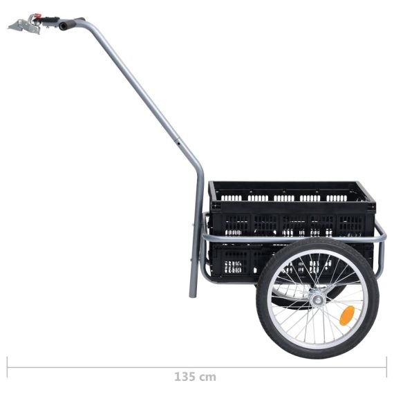 Bicycle Cargo Trailer with 50 L Foldable Transportbox Black 150 kg