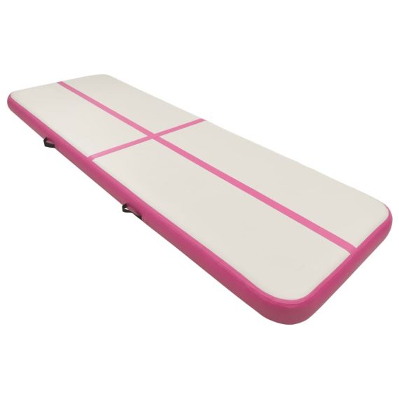 Inflatable Gymnastics Mat with Pump PVC – 300x100x15 cm, Pink