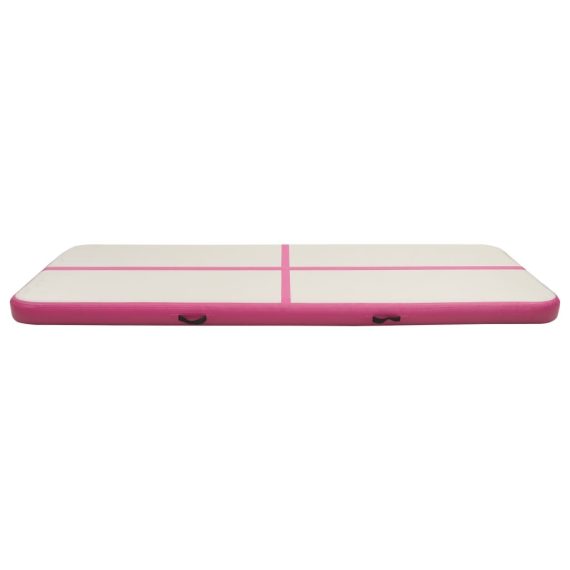 Inflatable Gymnastics Mat with Pump PVC – 300x100x15 cm, Pink