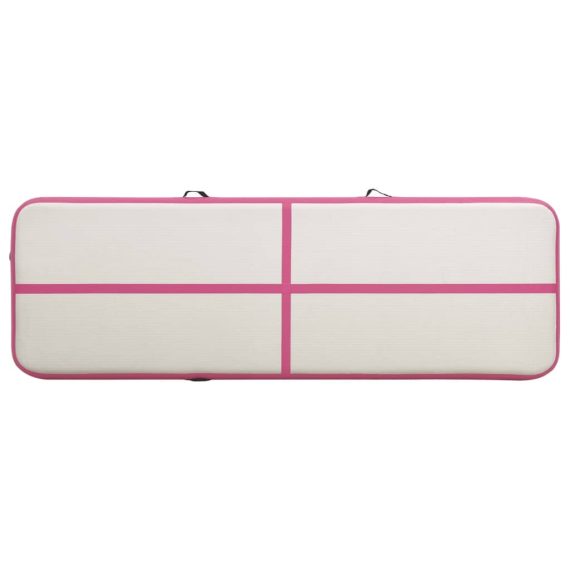 Inflatable Gymnastics Mat with Pump PVC – 300x100x15 cm, Pink