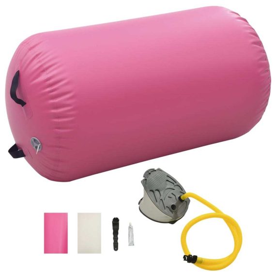 Inflatable Gymnastic Roll with Pump PVC – 100×60 cm, Pink