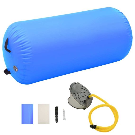 Inflatable Gymnastic Roll with Pump PVC – 120×75 cm, Blue