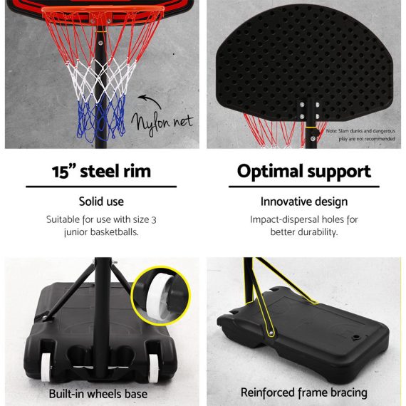2.1M Adjustable Portable Basketball Stand Hoop System Rim