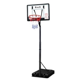 2.6M Basketball Hoop Stand System Adjustable Portable Pro Kids Clear