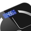 180kg Digital Fitness Weight Bathroom Body Glass LCD Electronic Scales – Black