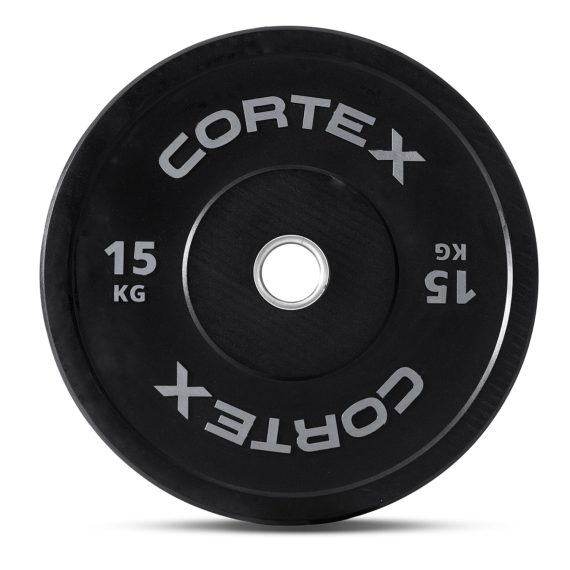 Cortex 15kg Black Series V2 Rubber Olympic Bumper Plate 50mm (1 Pack)