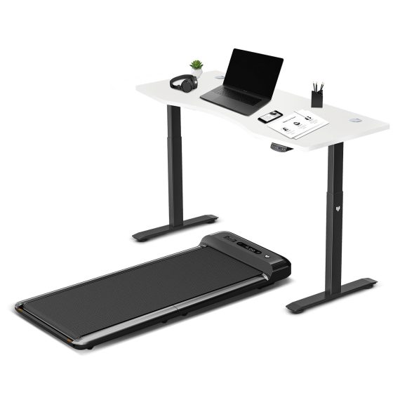 Lifespan Fitness Walkingpad M2 Treadmill with Dual Motor Automatic Standing Desk – 150 cm, Black and White