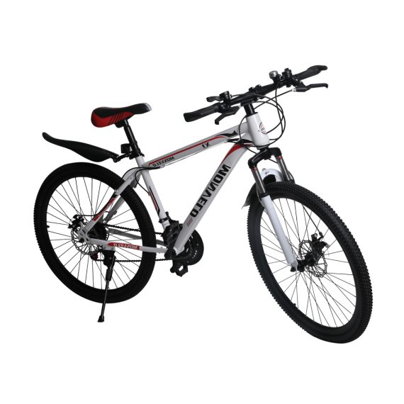 Mountain Bike 21 Speed Bicycle Front Suspension Men Carboon Steel Red Wihte