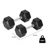 2x Rubber Hex Dumbbell Home Gym Exercise Weight Fitness Training