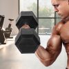 2x Rubber Hex Dumbbell Home Gym Exercise Weight Fitness Training