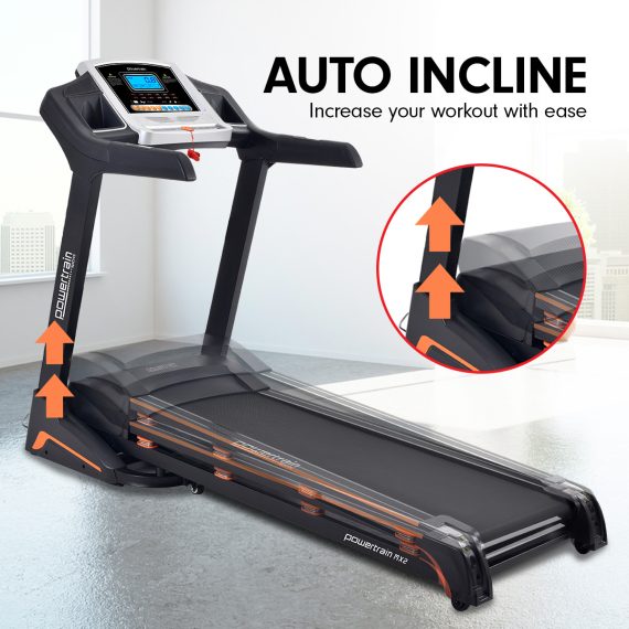 Powertrain MX2 Foldable Home Treadmill Auto Incline Cardio Running