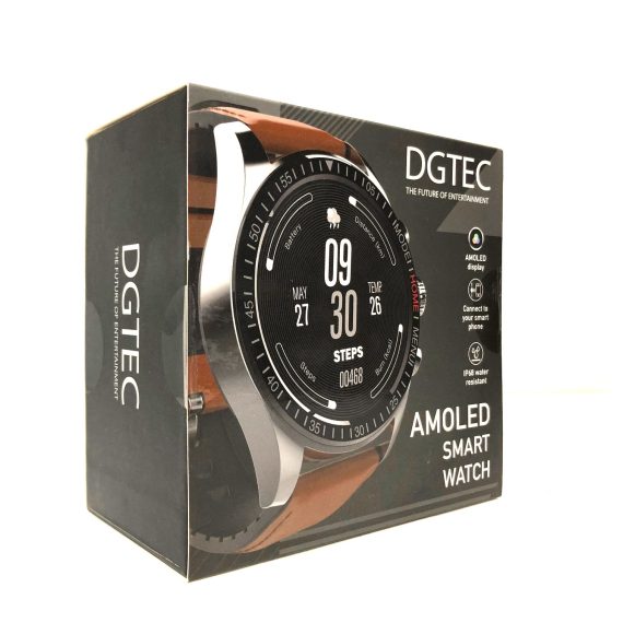 DGTEC AMOLED Touch Display Sport Smart Watch 44mm 1.3″ HitFit Brown IP68