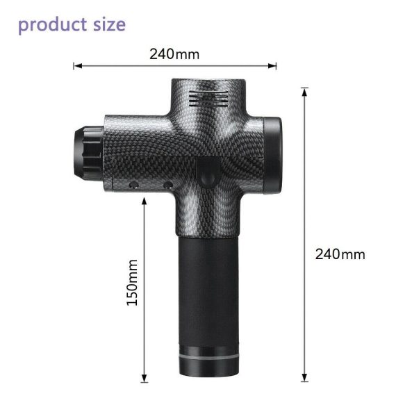 POWERFUL 6 Heads LCD Massage Gun Percussion Vibration Muscle Therapy Deep Tissue – Carbon