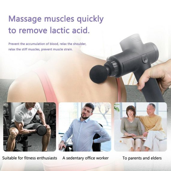 POWERFUL 6 Heads LCD Massage Gun Percussion Vibration Muscle Therapy Deep Tissue – Carbon